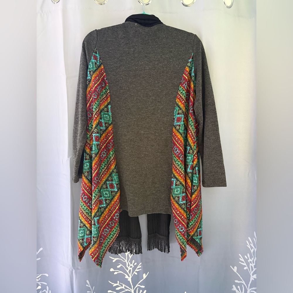 Stylish Multicolor Patterned Cardigan - Picture 7 of 8